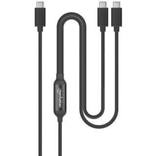 (&euro;6,45*/1m) 2.00m Manhattan USB-C Ladekabel USB C Stecker auf 2x