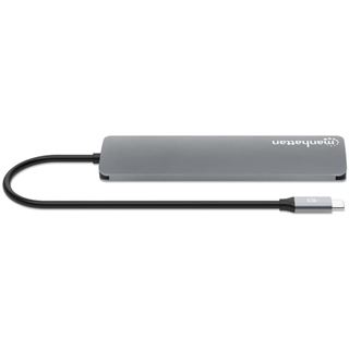 Manhattan USB-C PD auf HDMI 7-in-1 4K Dockingstation grau
