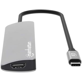 Manhattan USB-C PD auf HDMI 7-in-1 4K Dockingstation grau