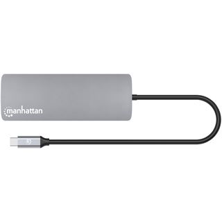 Manhattan USB-C PD auf HDMI 9-in-1 4K Dockingstation grau