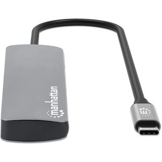 Manhattan USB-C PD auf HDMI 9-in-1 4K Dockingstation grau