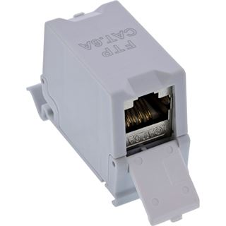 InLine Cat.6A RJ45 Doppelkupplung f&uuml;r Hutschiene