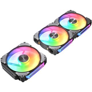 120x120x28mm Cougar Apolar120ARGB,Reverse Blade,Schwarz 3er-Pack