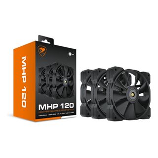 120x120x25mm Cougar MHP 120, Schwarz, 3er-Pack