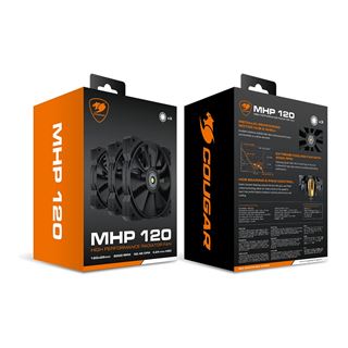 120x120x25mm Cougar MHP 120, Schwarz, 3er-Pack