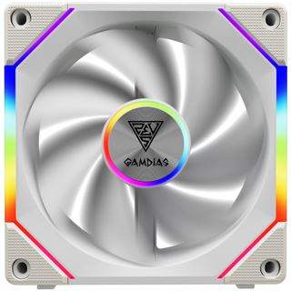 120x120x30mm Gamdias Lüfter ARGB PWM AEOLUS P2-1201 Weiß