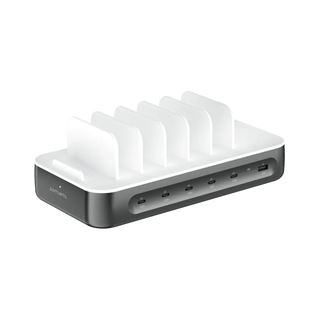 4smarts Ladestation Team 100W 5C/1A inkl. 6 Kabel. spacegrau