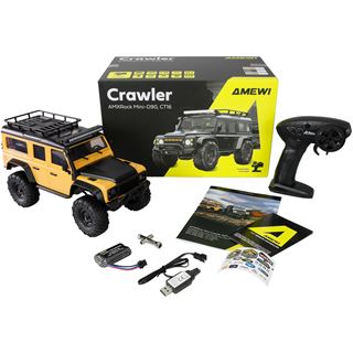 Amewi RC Crawler Mini-D90 AMXRock 4WD 1:16 RTR gelb