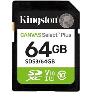 64GB Kingston Card SDXC Canvas Plus Gen3 C10 retail