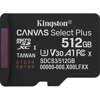 512GB Kingston MicroSD Card SDXC Canvas+ Gen3 mit Adapter retail