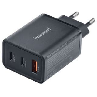 Intenso Power Adapter 1x USB-A/2x USB-C 65W GaN Black