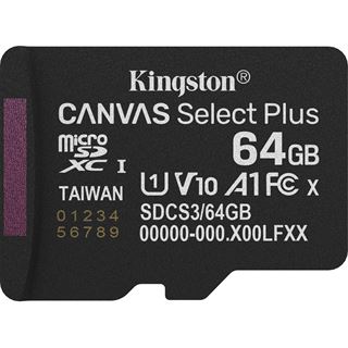 64GB Kingston MicroSD Card SDXC Canvas+ Gen3 mit Adapter retail
