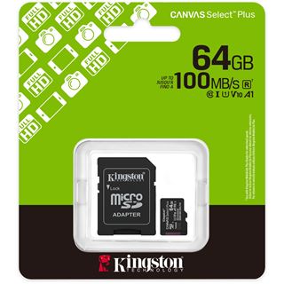 64GB Kingston MicroSD Card SDXC Canvas+ Gen3 mit Adapter retail
