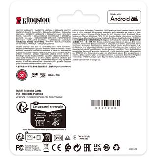 64GB Kingston MicroSD Card SDXC Canvas+ Gen3 mit Adapter retail