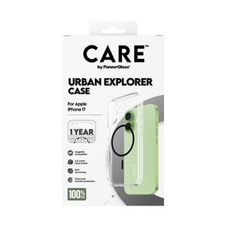 PanzerGlass CARE BY FLAGSHIP CASE TRANSPARENT W. BLACK MAGSAFE IPHONE