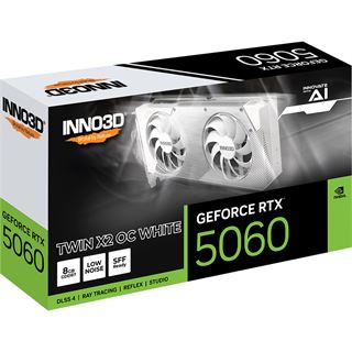 8GB INNO3D GeForce RTX 5060 Twin X2 OC WHITE GDDR7 HDMI 3xDP
