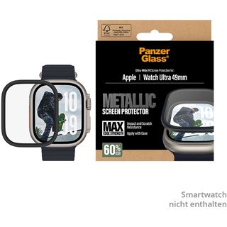 PanzerGlass Screen Protector w. black Metal Frame Apple Watch 2025