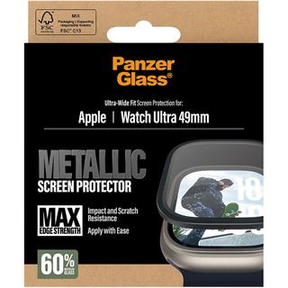PanzerGlass Screen Protector w. black Metal Frame Apple Watch 2025