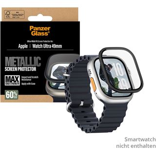 PanzerGlass Screen Protector w. black Metal Frame Apple Watch 2025
