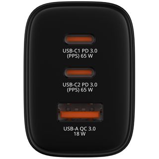 Verbatim Essentials Charger 3 Port 65W USB-A/C black