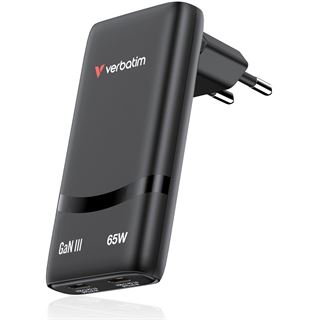 Verbatim Fold Go Charger 2 Port 65W USB-C black