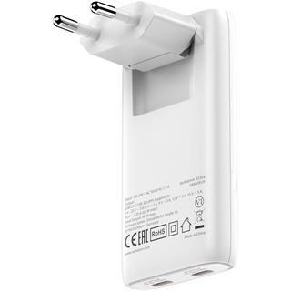 Verbatim Fold Go Charger 2 Port 65W USB-C white
