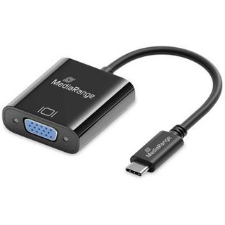0.20m MediaRange USB-C zu VGA Video Konverter, Schwarz