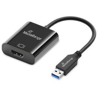 0.20m MediaRange USB-A zu HDMI Audio und Video Konverter, sw