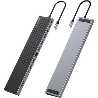Conceptronic 14-1 Dock USB-C->2xHDMI/DP/2xUSB-C/+ 18cm sw