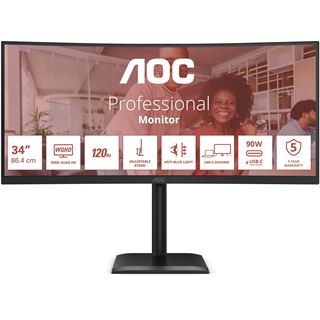 34" (86,36cm) AOC Curved CU34E4CV schwarz 3440x1440