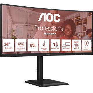 34" (86,36cm) AOC Curved CU34E4CV schwarz 3440x1440