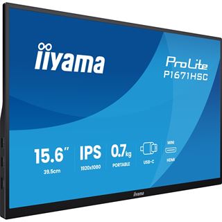 15,6" (39,62cm) iiyama ProLite P1671HSC-B1 schwarz 1920x1080