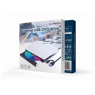 Gembird DVW EXT SLIM DVD-USB-031 white USB-C&3.1 DVD8x CD24x