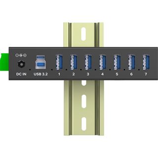 InLine USB 3.2 Gen.1 Industrie-Hub, 7 Port, Aluminiumgeh&auml;use,