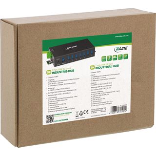 InLine USB 3.2 Gen.1 Industrie-Hub, 7 Port, Aluminiumgeh&auml;use,