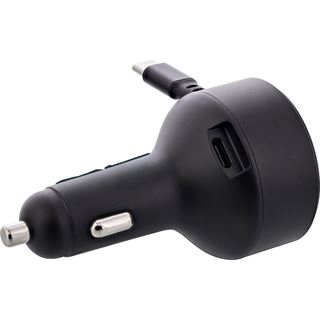 InLine Dual USB-C KFZ Stromadapter 12/24V, ausziehbares Kabel +