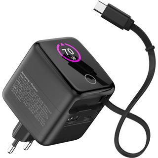 InLine USB Netzteil, 70W, GaN, USB-C PD + USB-A QC, Kabel 60cm,