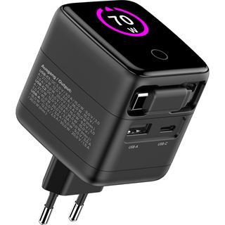 InLine USB Netzteil, 70W, GaN, USB-C PD + USB-A QC, Kabel 60cm,