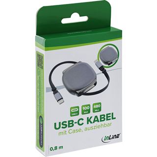 (&euro;11,13*/1m) 0.80m InLine USB-C Anschlusskabel USB C Stecker auf