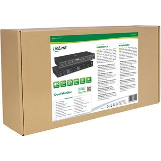 InLine KVM Switch, 2-fach, HDMI, 4K60Hz, Dual Monitor
