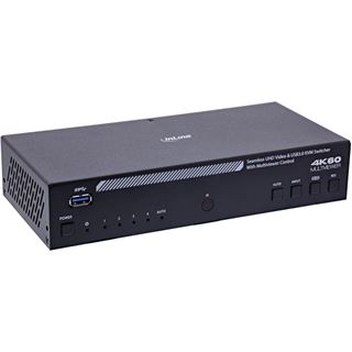 InLine KVM Switch, 4-fach, HDMI, 4K60Hz, Multiviewer, USB Hub, schwarz