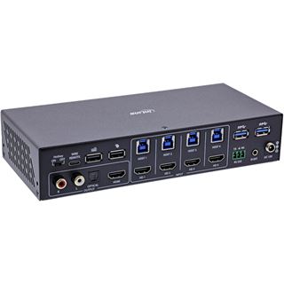 InLine KVM Switch, 4-fach, HDMI, 4K60Hz, Multiviewer, USB Hub, schwarz