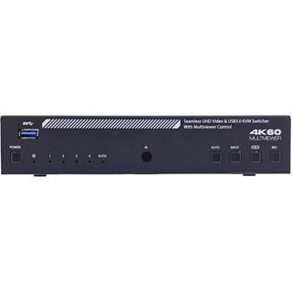 InLine KVM Switch, 4-fach, HDMI, 4K60Hz, Multiviewer, USB Hub, schwarz