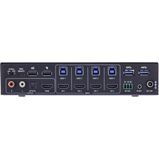 InLine KVM Switch, 4-fach, HDMI, 4K60Hz, Multiviewer, USB Hub, schwarz