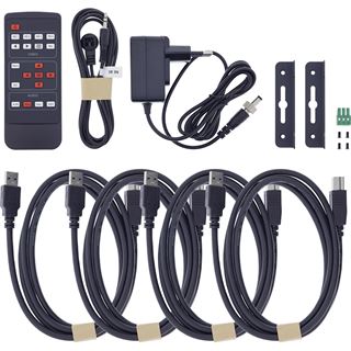 InLine KVM Switch, 4-fach, HDMI, 4K60Hz, Multiviewer, USB Hub, schwarz