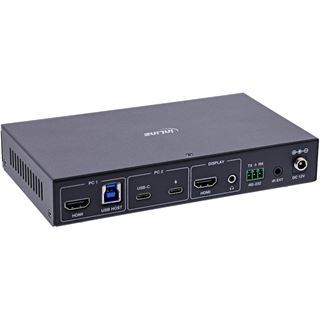 InLine KVM Switch, 2-fach, HDMI & USB-C, 4K60Hz, Umschalter