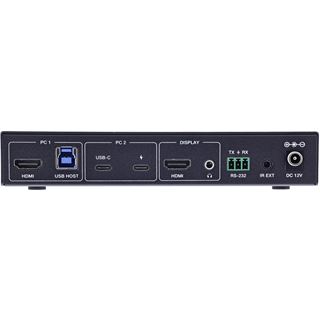 InLine KVM Switch, 2-fach, HDMI & USB-C, 4K60Hz, Umschalter