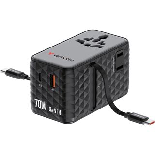 VERBATIM CHARGE 'N' TRAVEL 70W 2C RETRACTABLE UNIVERSAL