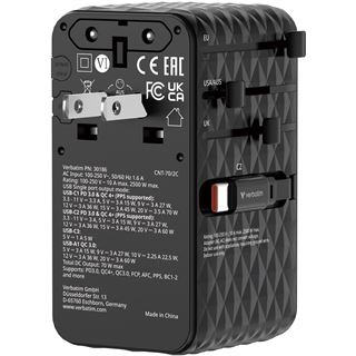 VERBATIM CHARGE 'N' TRAVEL 70W 2C RETRACTABLE UNIVERSAL