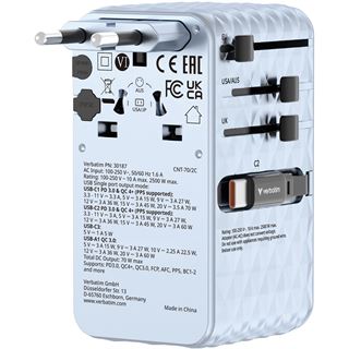 VERBATIM CHARGE 'N' TRAVEL 70W 2C RETRACTABLE UNIVERSAL